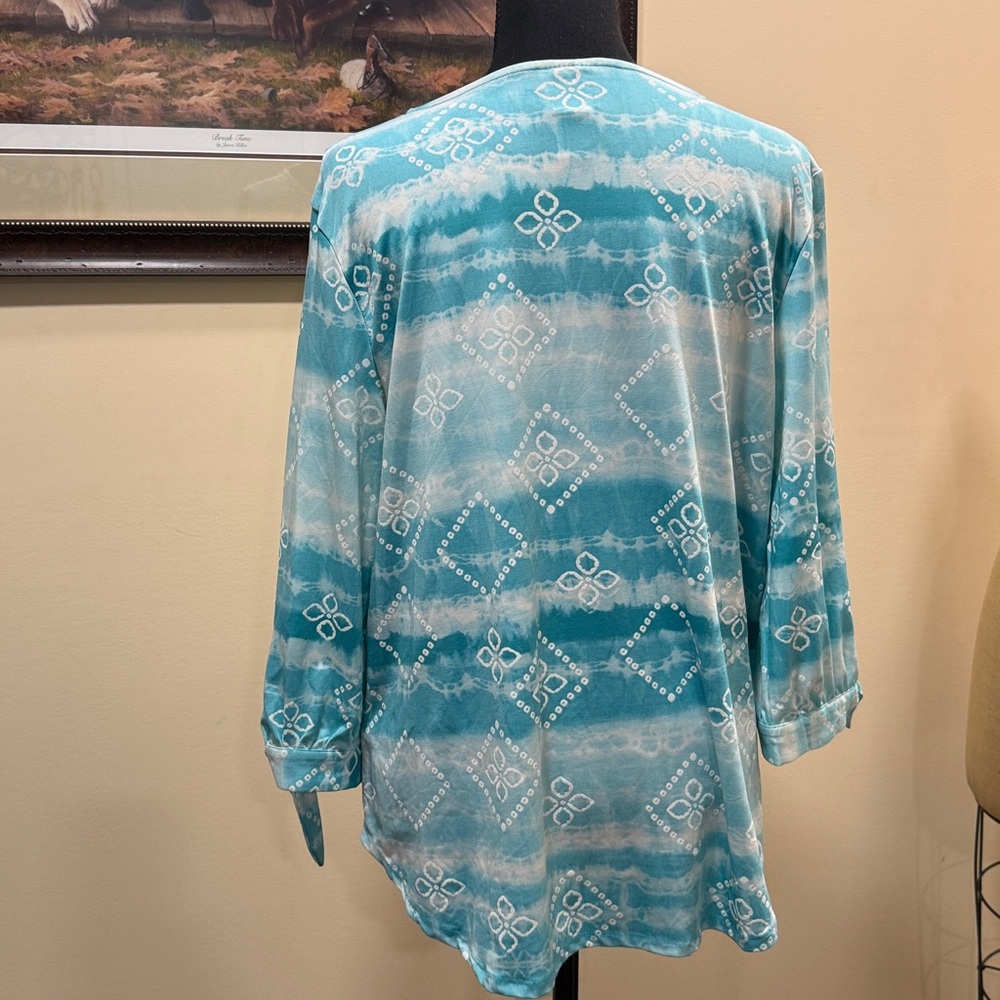 Ruby Rd Blue Long Sleeve Blouse - Picture 5 of 9